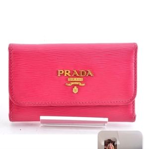 PRADA pink epi key case